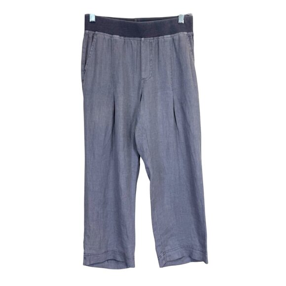 XCVI Pants - XCVI Women's Gray Cropped Pants 100% Linen Pull On Size XS